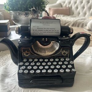 TONY CARTER ENGLAND TYPEWRITER CERAMIC TEAPOT LIMITED ED #707/2000 RARE